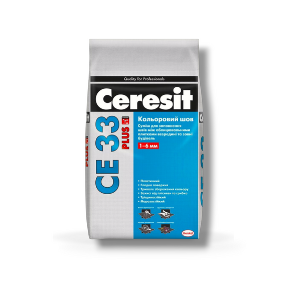 Фуга для швів Ceresit CE 33 Plus, сірий (114), 2 кг