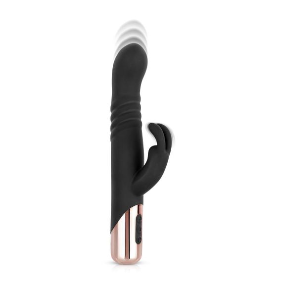 Вібратор-кролик Rosy Gold - Rabbit Vibrator with thrusting function - Black Sex Aura
