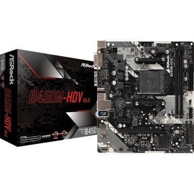Материнская плата ASRock B450M-HDV R4.0 | Зображення 1