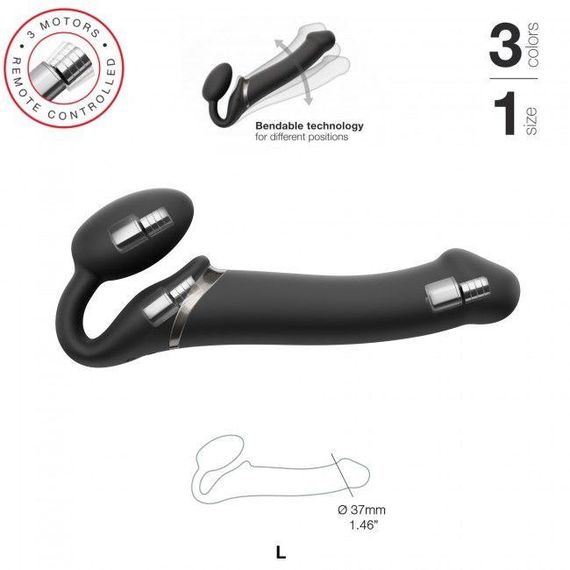 Безремневий страпон з вібрацією Strap-On-Me Vibrating чорний | Зображення 1