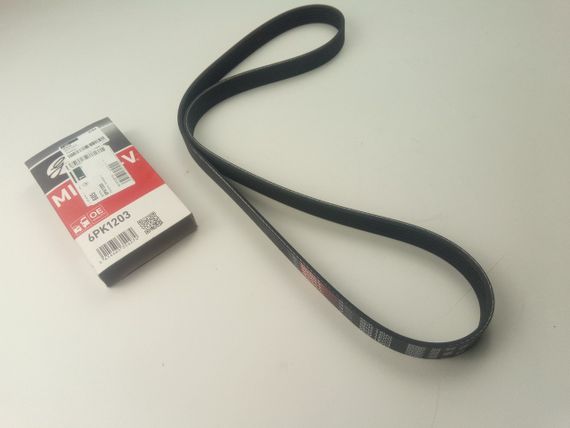 Ремінь генератора струмковий Logan 1.5 dCi (з ГУР без конд.), GATES (6PK1203) (8200821813) | Зображення 2