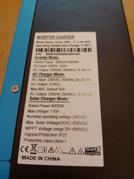 Гибридный инвертор EUSUN 4.2Kw 24V 110A MPPT | Зображення 2