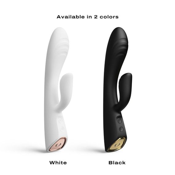 Вибратор-кролик с подогревом Dorcel FLEXI RABBIT BLACK, гибкий ствол sexstyle | Зображення 5