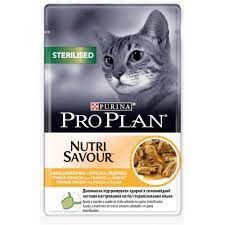 PURINA PRO PLAN STERILISED NUTRISAVOUR з КУРКОЮ. Консервований порційний повнораціонний корм для кастрованих котів / стерилізованих кішок. З куркою. Шматочки в підливі 85 г