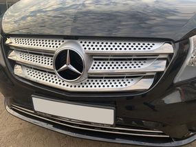 Накладки на решітку 2014-2020 (5 шт, BlackChrome) для Mercedes Vito / V W447 рр
