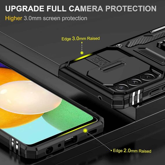 Ударостійкий чохол Camshield Army Ring для Samsung Galaxy A13 4G / A04s Чорний / Black | Зображення 1