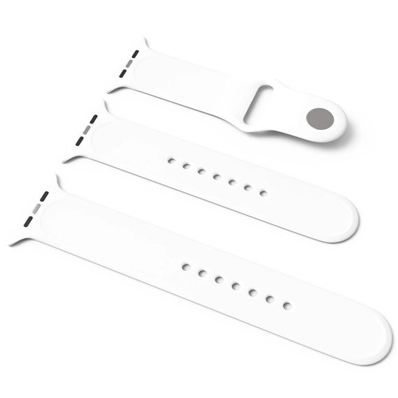 Силіконовий ремінець для Apple Watch Sport Band 42(ser.1-3)/44/45/46/49mm (S/M & M/L) 3pcs Білий / White