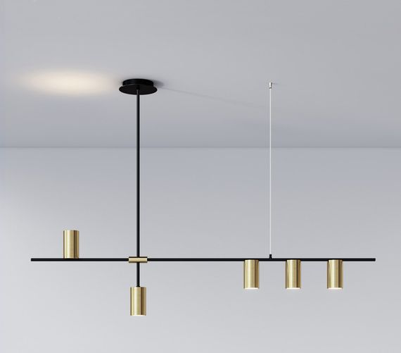 Люстра стельова на 5 лампочок 26285 Чорний 35-74х20х123 см. | Зображення 3