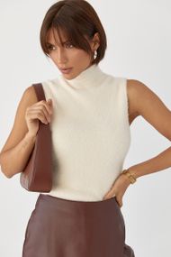Жіноча жилетка із альпаки - молочний цвет, ONE SIZE (є розміри)