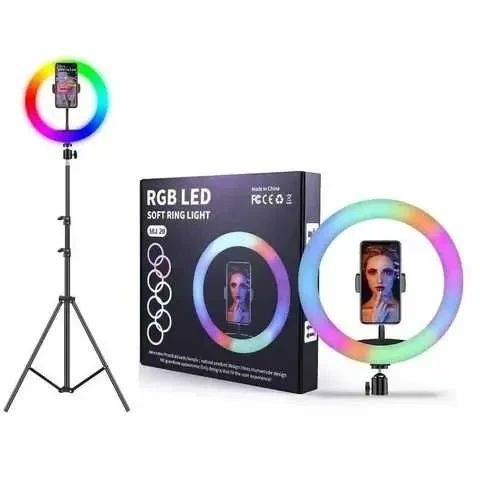 Кільцева лампа зі Штативом RGB 36 см, Світлодіодна LED лампа, Кільцеве світло, Різнобарвна лампа блогера | Зображення 8