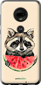 Чохол на Motorola Moto G7 Єнотик з кавуном "4605u-1614-2448"