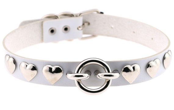 Чокер-нашийник SKN-AS13 WHITE sexstyle