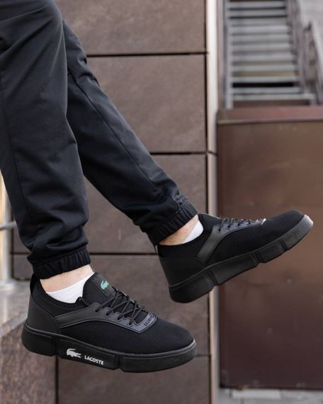 Кросівки літні Lacoste сітка колір: чорний | Зображення 4