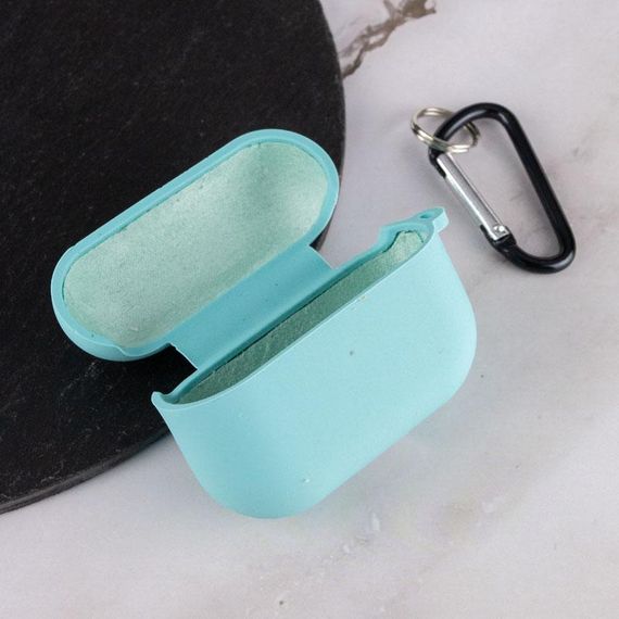 Силіконовий футляр з мікрофіброю для навушників Airpods Pro 3 Бірюзовий / Marine Green | Зображення 2