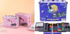 Набор для рисования  133 предметов, детский набор для творчества в чемодане