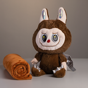 Мягкая игрушка-плед, подушка 3 в 1 Labubu Brown Dragon плед в игрушке детский плед игрушка Лабубу Коричневый 520-29BR