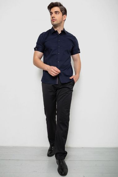 Рубашка мужская однотонная, цвет темно-синий, 214R2553 | Зображення 1