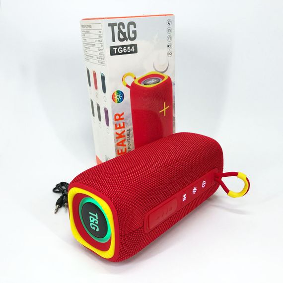 Портативна Bluetooth колонка TG654 8W з підсвічуванням, блютуз колонка для вулиці. Колір: червоний | Зображення 8