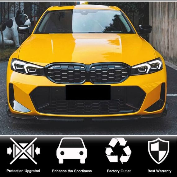 Накладка на передній бампер Lip V3 (для M-Sport 2022-2025, Карбон) для BMW 3 серія G20/21 2018- рр | Зображення 1