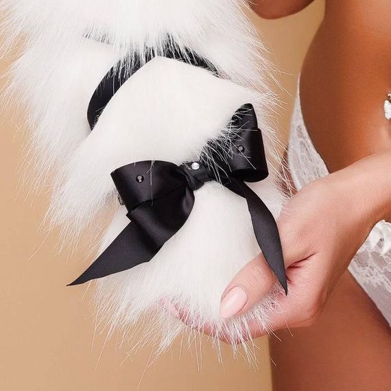 Анальний хвіст зі стрічкою без пробки, Білий, OKOVA 50 см. sexstyle | Зображення 4