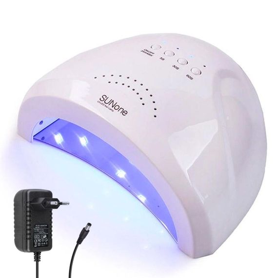 Лампа для манікюру 48 Вт LED+UV SUN ONE WHITE / Лампа для сушіння гель лаку / Настільна манікюрна лампа