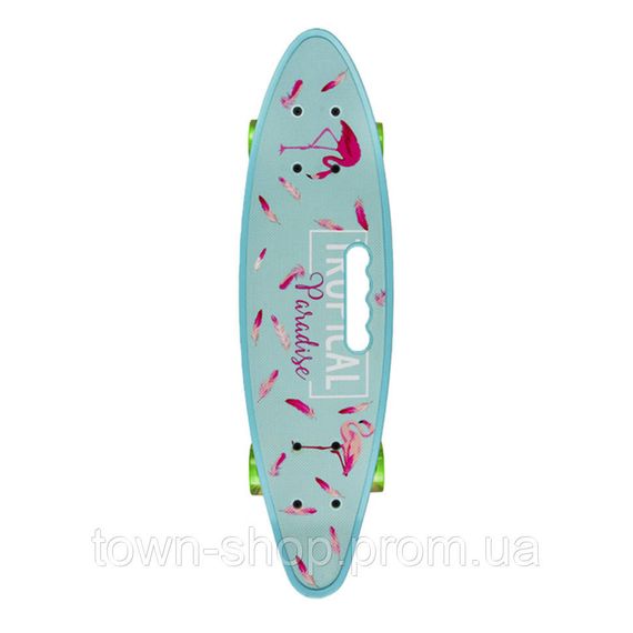 Пенни борд "Mint" 24" Bambi SC20521 с ручкой, PU колеса со светом