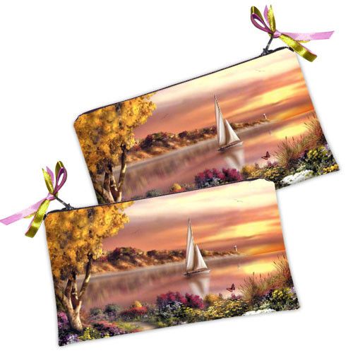 Косметичка жіноча Парусник в бухте 20х12 см (K_K8078)