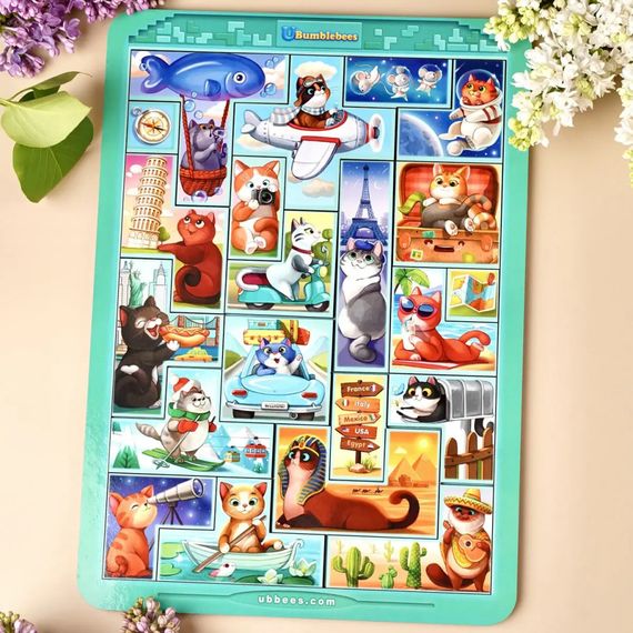 Дерев'яний сортер "Тетріс великий - Котики" (ПСД125) PSD125 | Зображення 7