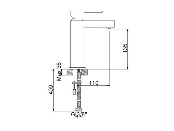 Змішувач для умивальника NEWARC Cubic 871521N | Зображення 1