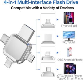Флеш USB накопитель для iPhone 256 ГБ, Yueflue  для iPhone с портом iOS, USB, Type C, Micro-USB,