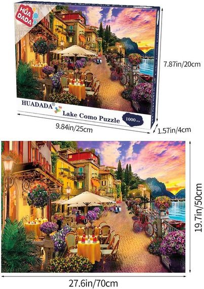 Пазли для дорослих, 1000 деталей. Пазли для дорослих, 1000 деталей. Італія. Озеро Комо. Пазли для маленьких | Зображення 5