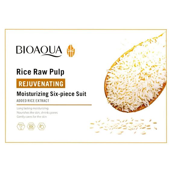 Подарунковий набір косметики для обличчя Bioaqua Rice Raw Pulp Set, 6в1 | Зображення 2