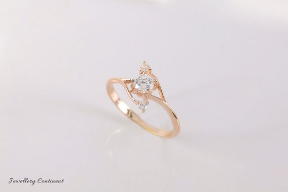Кольцо из красного и белого золота с фианитами 18 | Зображення 5