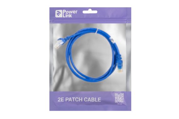 Патч-корд 2E Cat 5e,UTP,RJ45, 26AWG ,7/0.16 Cu, 1.20 m, PVC,Blue (2E-PC5ECOP-120BL) | Зображення 2