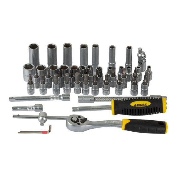 Набір насадок торцевих і біт Sigma 1/4" 53 шт CrV (6003521) | Зображення 3
