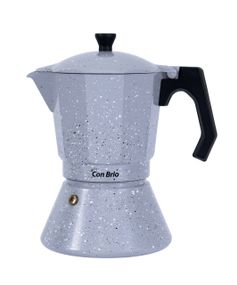 Кофеварка гейзерная алюминиевая индукционная Con Brio CB-6709, 450 мл (на 9 чашек), для дома и офиса