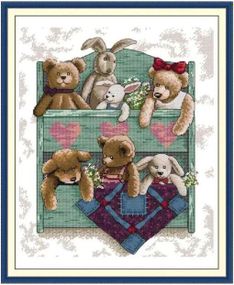 Набір для вишивання за нанесеною на канву схемою "Plush doll". AIDA 14CT printed 36*44 см