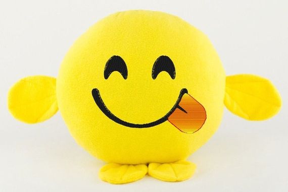 Оригинальная подушка смайлик Emoji автомобильная игрушка с лапками дразнится 35 см флис желтый Olga Voichenko