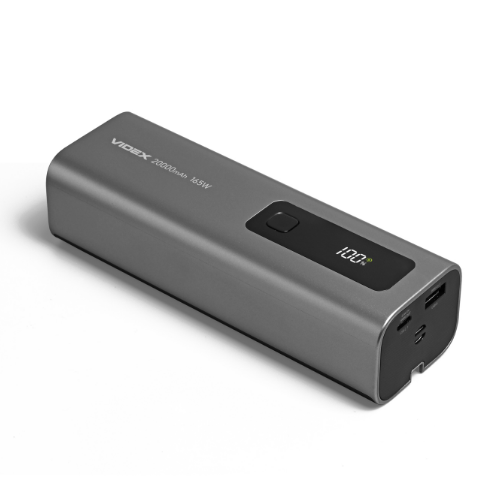 Павербанк 20000 mAh Videx VPB-366-G 100W PD LED дисплей сірий | Зображення 1