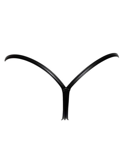 Трусики з мокрим ефектом Noir Handmade P008 Powerwetlook panty with gold clasp, XL, на застібках | Зображення 4