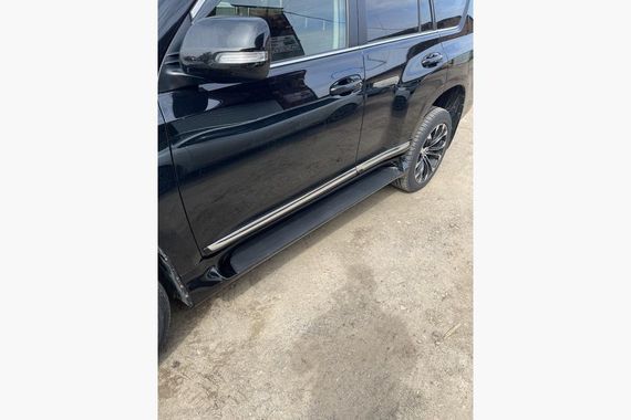 Бокові пороги (2 шт., алюміній) Чорний колір (чорна підніжка) для Lexus GX460 2009-2023 рр | Зображення 9