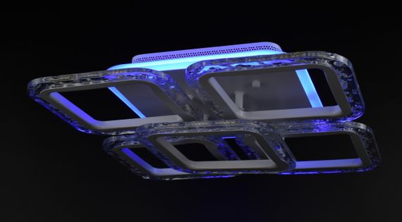 Люстра світлодіодна стельова LED світильник для квартири на стелю лед з пультом 26089 Білий 10х38х38 см. | Зображення 6