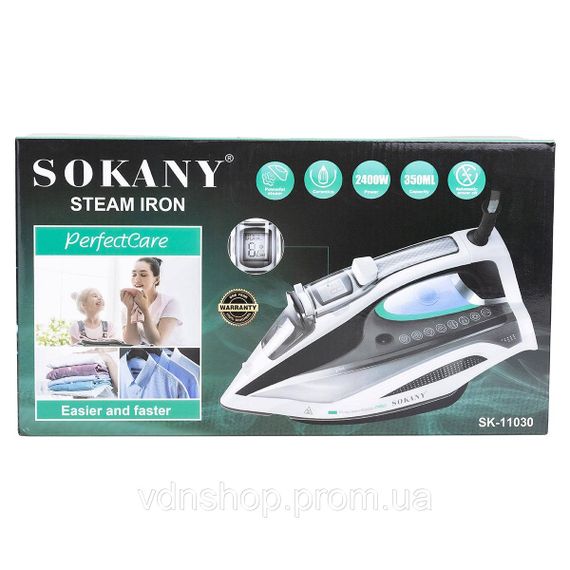Праска парова ручна з автовідключенням ручна професійна для одягу 2400 Вт Sokany SK-11030 | Зображення 7