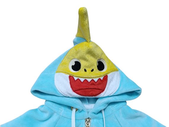 Худи Толстовка детская велюровая тиффани акуленок BABY SHARK 116 | Зображення 4