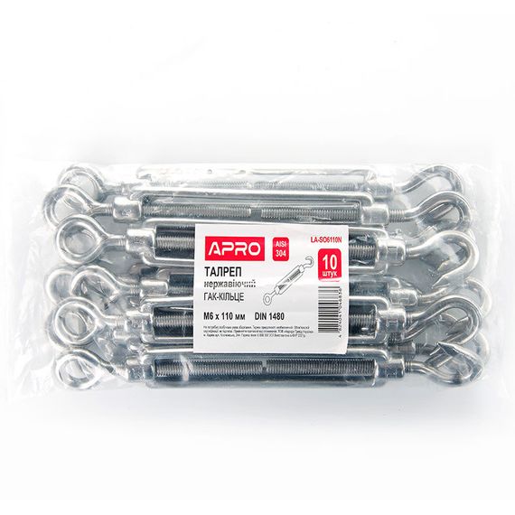 Стяжка кована М6х110 кр/кільце неіржавка А2 APRO LA-SO6110N1 | Зображення 1