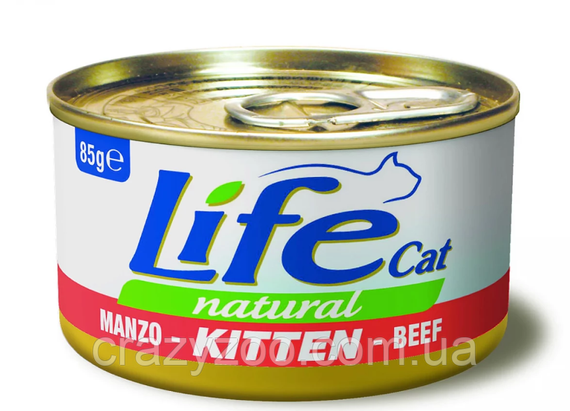 Влажный корм для котят LifeCat Kitten Beef с говядиной 85 г