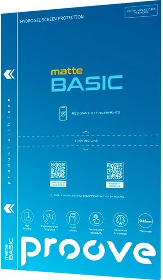 Захисна плівка для смартфона Proove Hydrogel Screen Protection BASIC Size S Matte (GGBA21600150)