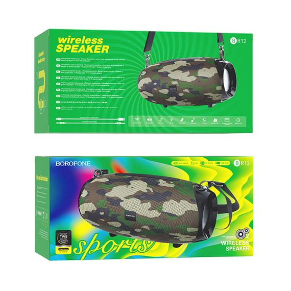 Портативна колонка BOROFONE BR12 Amplio sports wireless speaker Camouflage Green | Зображення 2