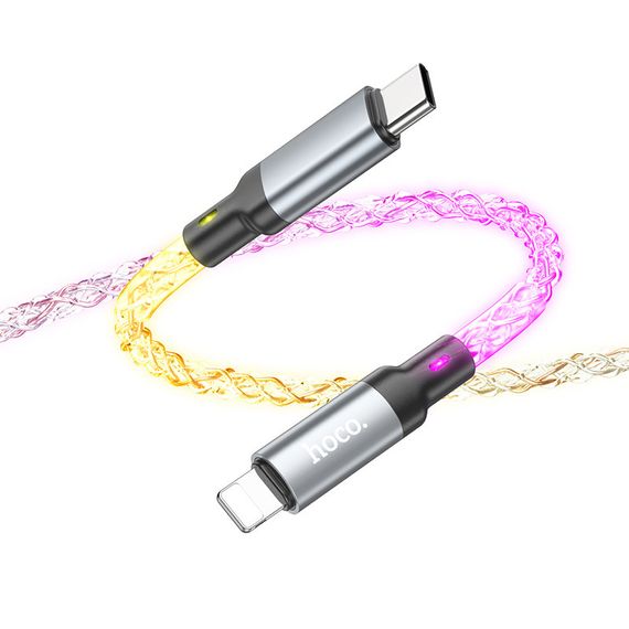 Дата кабель Hoco U112 Shine 20W Type-C to Lightning (1m) Gray | Зображення 2