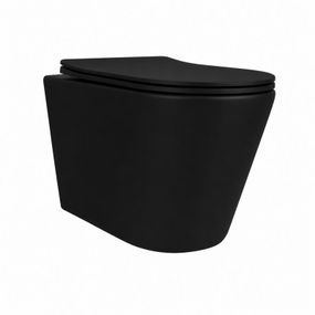 Унитаз подвесной Qtap Scorpio Ultra Quiet безободковый с сиденьем Soft-close MATT BLACK QT14332380AMB